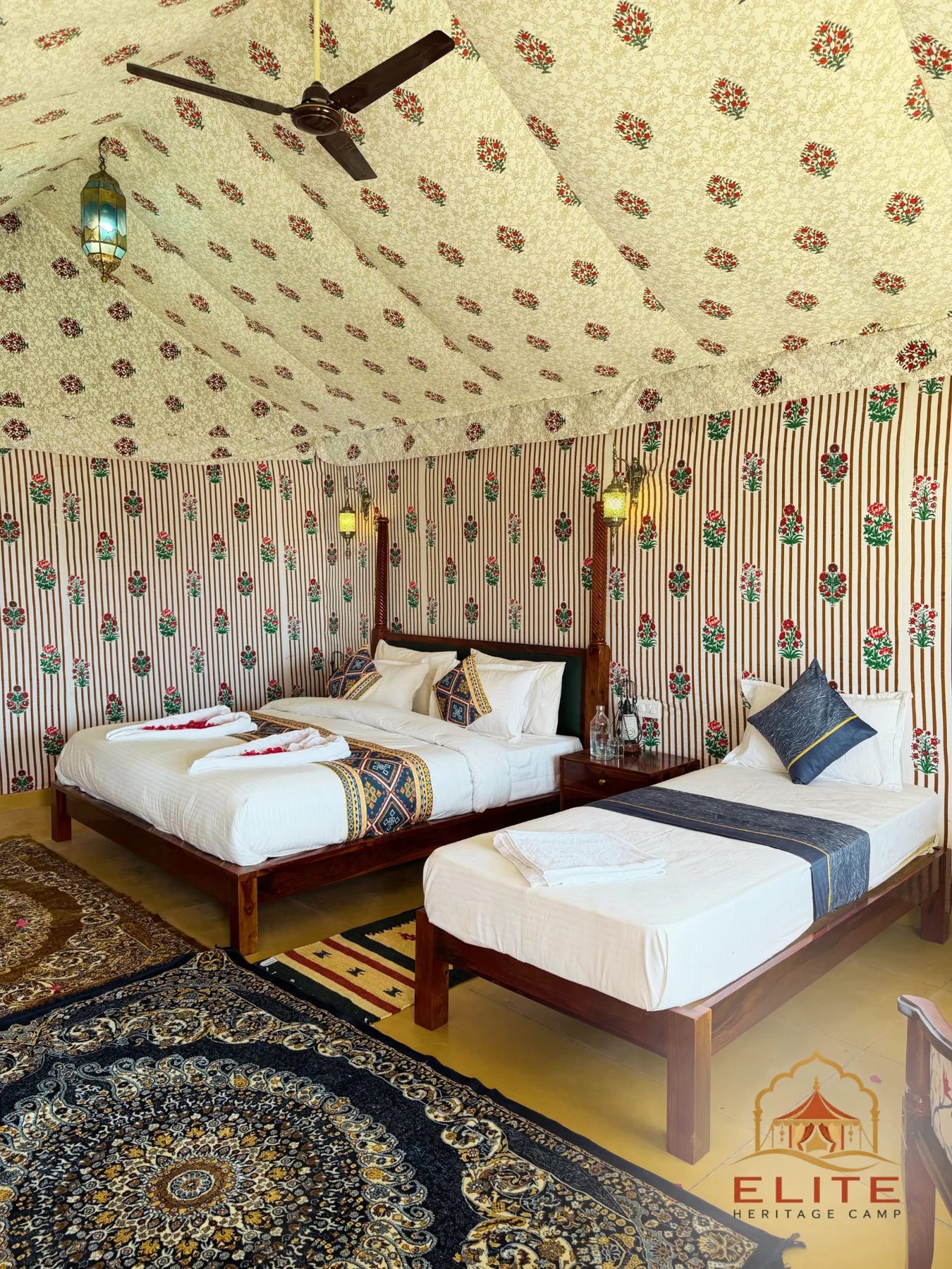 Non air-conditioned tent bedroom